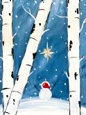 The image for Monday $35: SPECIAL TIME! 4PM! Reservations Required: Sweet Little Snowman with Birch Trees