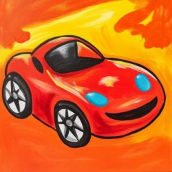The image for Noon Kids & Teens! Saturday $25: Reservations Required: Hot Rod! Pick your colors!