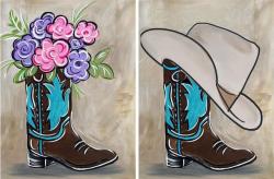 The image for Friday $39: Reservations Required: Your choice! Boots with Flowers or a Hat!