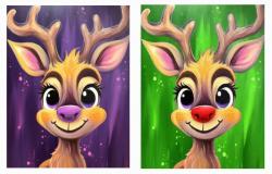 The image for Tuesday $37: Reservations Required: Reindeer on Purple! Or pick your color!