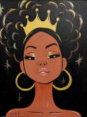 The image for Saturday $39: Reservations Required: Queen in Gold! Add metallic paint or glitter! Pick your colors!