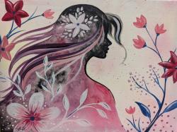 The image for Thurs $37: Reservation Req'd: Watercolor Silhouette! Learn how to make acrylics look like watercolor