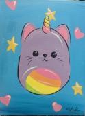 The image for Noon Kids & Teens! Saturday $25: Reservations Required: Unicorn Kitty! Pick your colors!