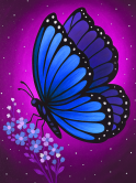 The image for Thursday $35: Reservations Required: Blue Butterfly on Purple! Or pick your colors!