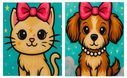 The image for Wednesday $35: Reservations Required: Your choice! Kitten or Puppy with a Bow! Pick your colors!
