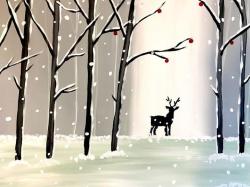 The image for Wednesday $35: Reservations Required: Deer in the Winter Woods