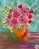 The image for Tuesday $35: Reservations Required: Roses in an Orange Vase! Or pick your colors!