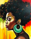The image for Sat $39: Reservations Req'd: Diva with a Green Earriing! Pick your skin tone & colors! Add glitter!