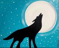 The image for Noon Kids & Teens! Saturday $25: Reservations Required: Howling at the Moon! Pick your colors!