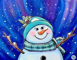 The image for Friday $39: Reservations Required: Snowman with Purples and Blues