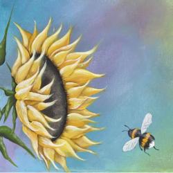 The image for Monday $35: Reservations Required: Sunflower with a Bee