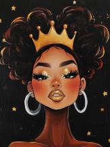 The image for Saturday $39: Reservations Required: Queen in Gold! Add metallic paint or glitter! Pick your colors!