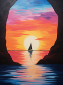 The image for Sunday $35: Reservations Required: Sunset Sailboat in a Stone Arch