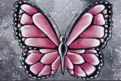 The image for Tuesday $35: Reservations Required: Pink Butterfly on Gray! Or pick your colors!