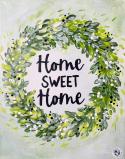 The image for Thursday $35: Reservations Required: Home Sweet Home! Paint on a canvas or 18" Birch round!