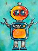 The image for Noon Kids & Teens! Saturday $25: Reservations Required: Happy Robot! Pick your colors!