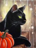 The image for Tuesday $35: Reservations Required: Black Cat with a Pumpkin