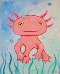 The image for Noon Kids & Teens! Saturday $25: Reservations Required: Awesome Axolotl! Pick your colors!