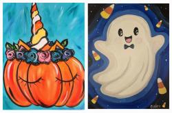 The image for Noon Kids & Teens! Saturday $25: Reservations Required: Your choice! Unicorn Pumpkin or Ghost!