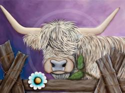 The image for Tuesday $35: Reservations Required: Highland Cow with a Fence