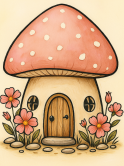 The image for Sunday $35: Reservations Required: The Little Mushroom House! Pick your colors!