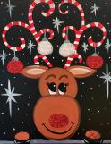 The image for Thursday $35: Reservations Req'd: ALL AGES! Reindeer with Candy Cane Antlers! Add glitter!